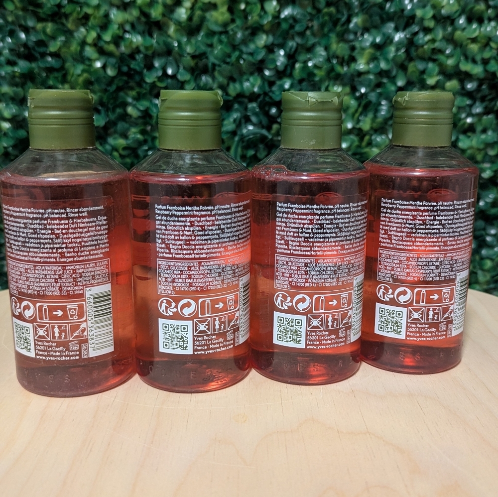 4X Yves Rocher Raspberry Peppermint Bath Shower Gel, 6.7oz - Picture 3 of 5